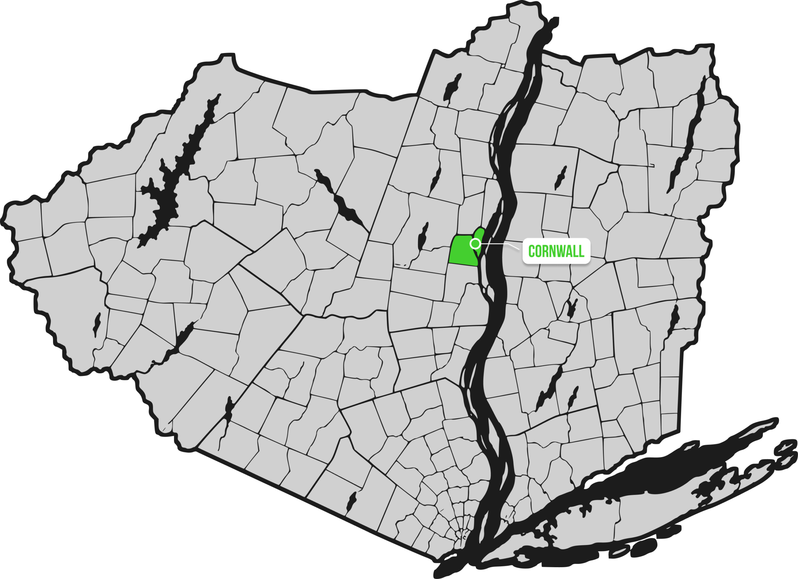 Cornwall service area map